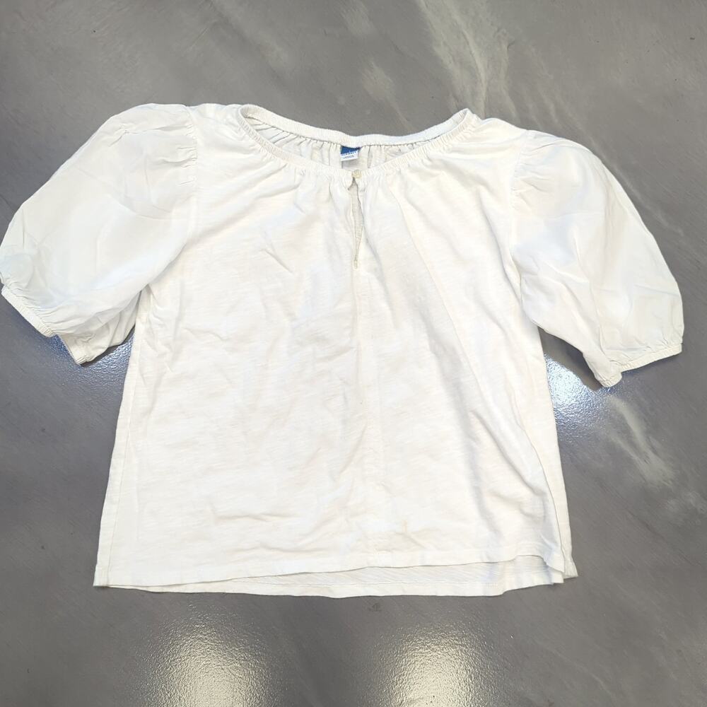 Old Navy Large White Peasant Puff Sleeve Blouse Cottagecore Prairie Style